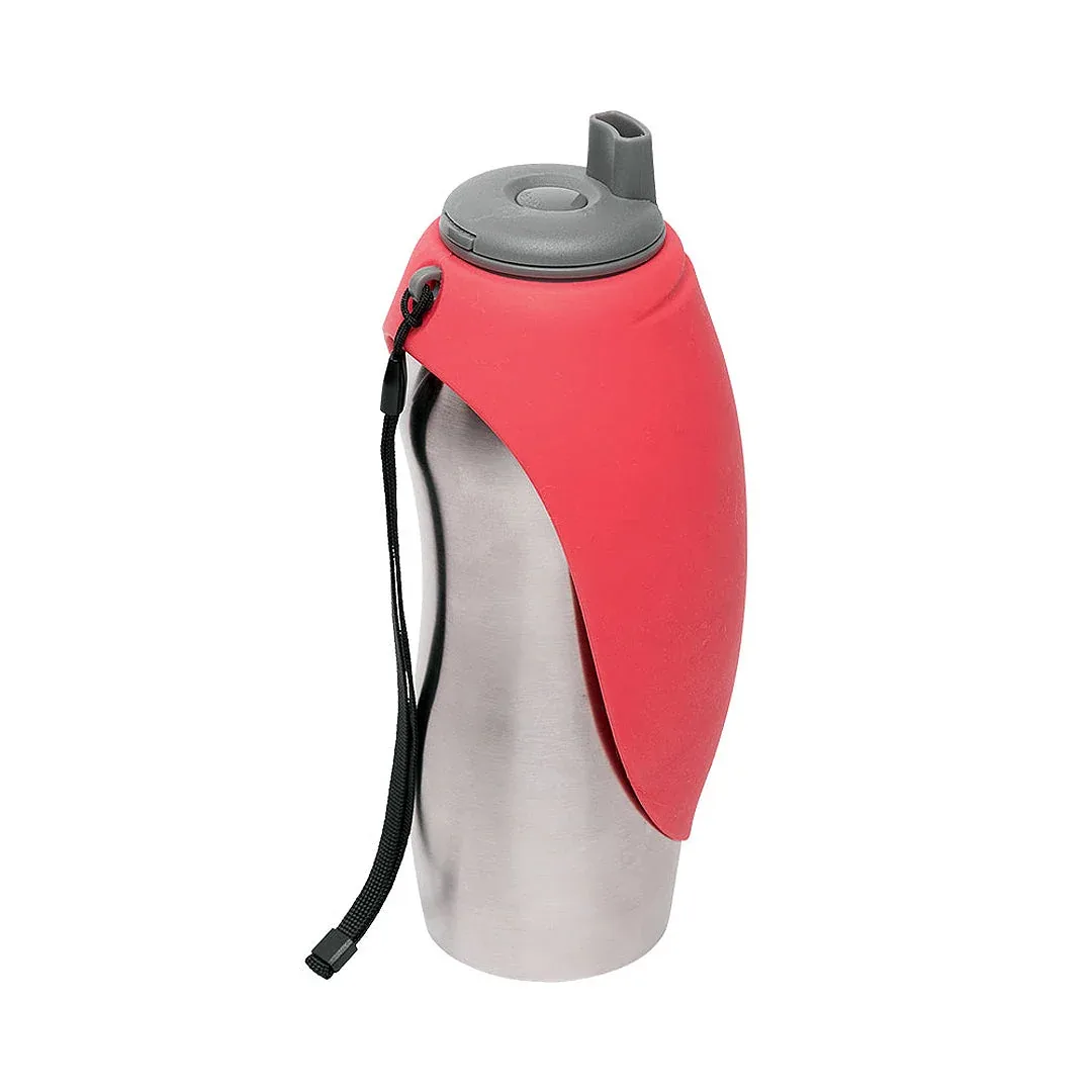 Messy Mutts Dog Travel Water Bottle Bowl Red - Image 2
