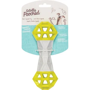 Messy Mutts Totally Dog Flex N Squeak Dog Toy Grey Green