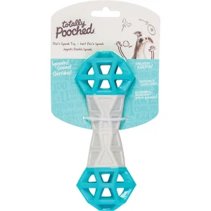 Messy Mutts Totally Dog Flex N Squeak Dog Toy Grey Teal