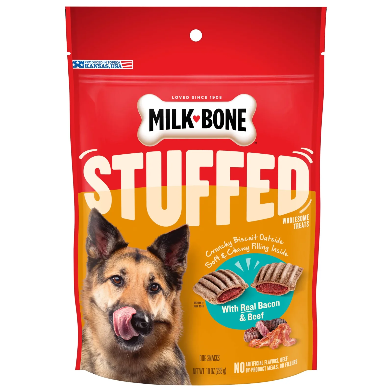 Milk-Bone Stuffed Dog Treats Bacon & Beef 10 oz (D)