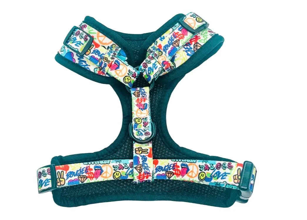 Mina + Pup - Colorful Graffiti Edition Adjustable Dog and Cat Harness - Image 2