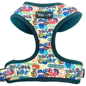 Mina + Pup - Colorful Graffiti Edition Adjustable Dog and Cat Harness