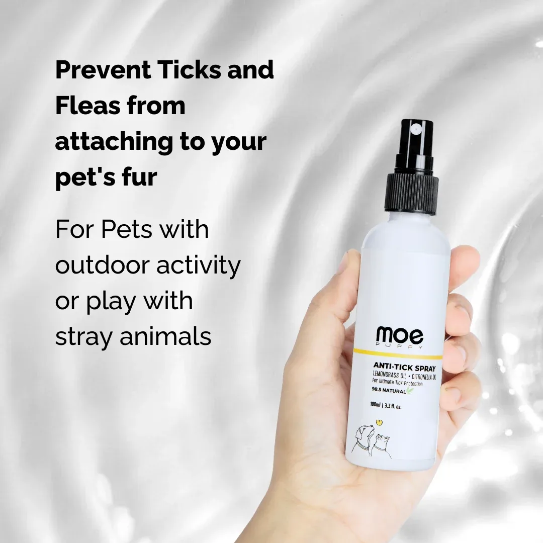Moe Puppy Natural Lemongrass & Aloe Vera Anti Tick Spray for Dogs & Cats - Image 2