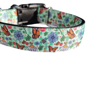 Monarch Butterfly Nylon Dog Collar