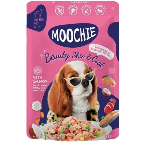 Moochie Beauty Skin and Coat Casserole with Salmon Gravy Adult Dog Wet Food
