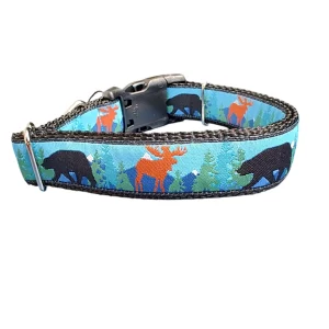 Moose and Bear Nylon Dog Collar