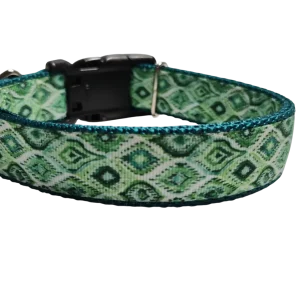 Moroccan Green Pattern Nylon Dog Collar