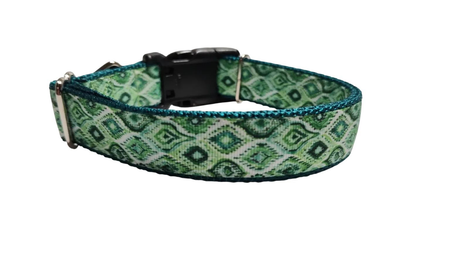 Moroccan Green Pattern Nylon Dog Collar