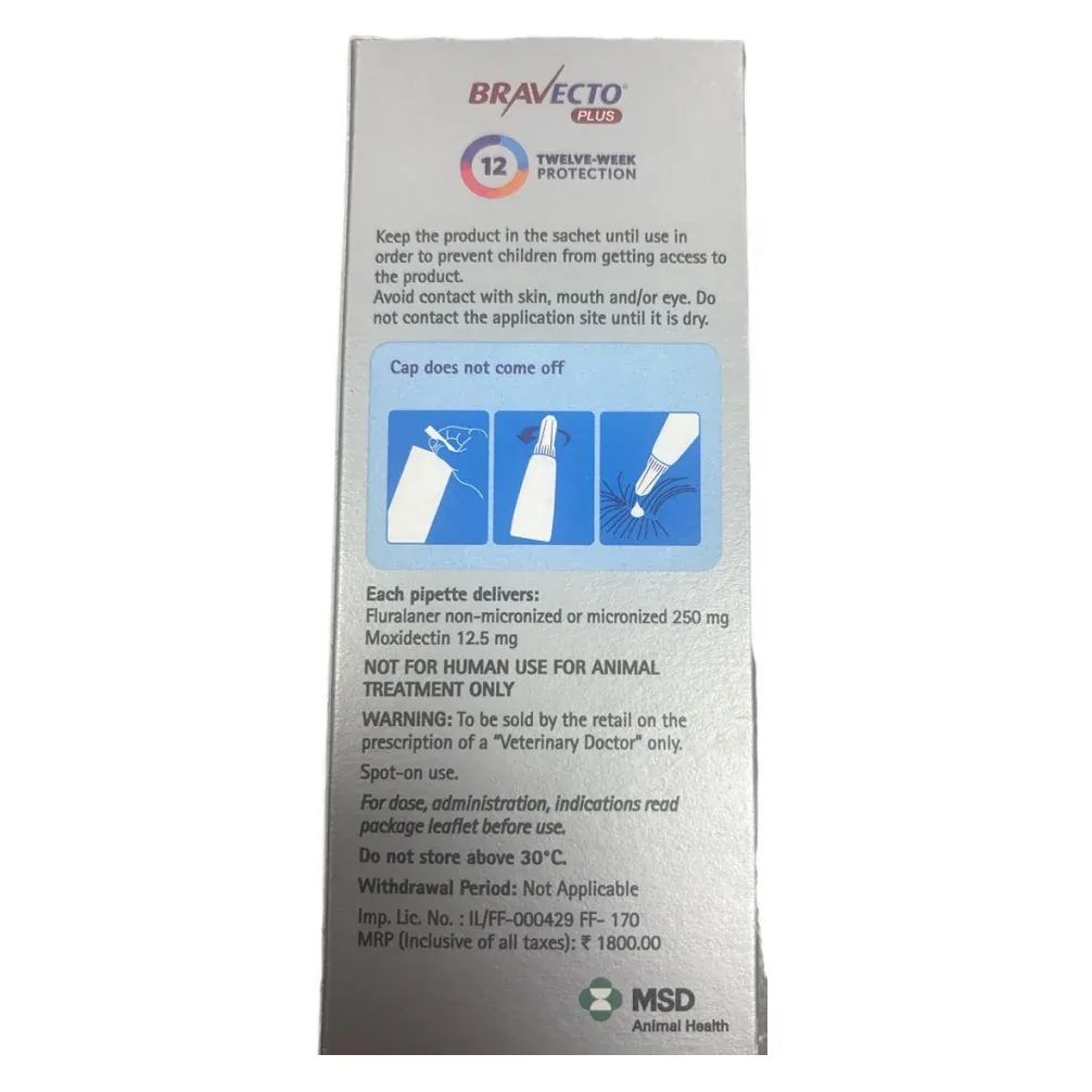 MSD Animal Health Bravecto 250mg (Fluralaner) Spot On Solution for Medium Sized Cats - Image 2