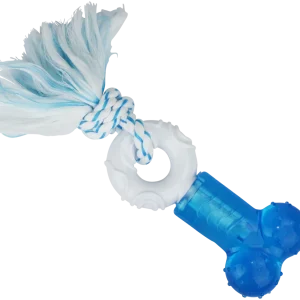Multipet Canine Clean Peppermint Bone w/ Donut & Rope Blue 7.5 in