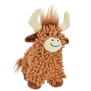 Multipet Floppy Highland Cow Dog Toy 10"