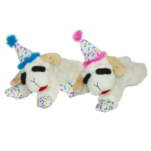 Multipet Lamb Chop w/Birthday Hat Dog Toy 10.5 in