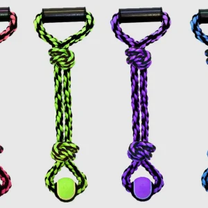 Multipet Nuts for Knots 2Knot Rope Tug Dog Toy With Tennis Ball Assorted, 20 in