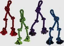 Multipet Nuts for Knots Rope Tug With 2 Danglers Dog Toy Assorted, 15 in, Small - Image 2
