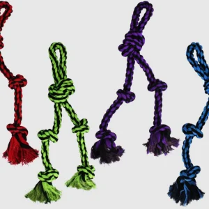 Multipet Nuts for Knots Rope Tug With 2 Danglers Dog Toy Assorted, 15 in, Small