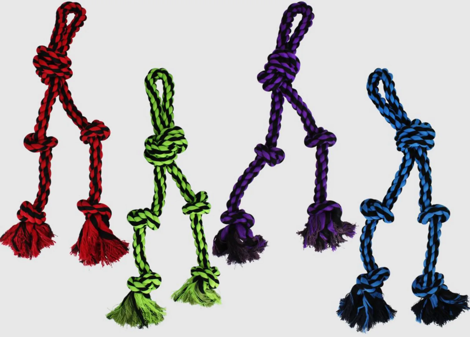 Multipet Nuts for Knots Rope Tug With 2 Danglers Dog Toy Assorted, 15 in, Small