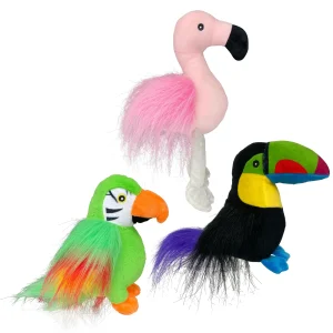 Multipet Tropical Bird Dog Toy Assorted Color