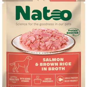 Natoo Meal Topper for Dogs Salmon & Brown Rice in Broth 20ea/3 oz