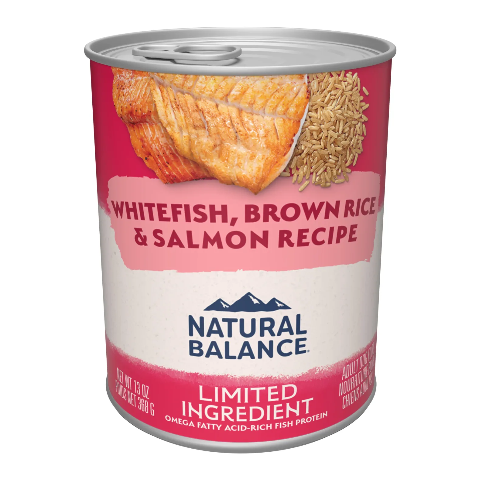Natural Balance Pet Foods Limited Ingredient Canned Dog Food Whitefish, Brown Rice & Salmon 12ea/13 oz