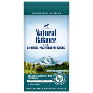 Natural Balance Pet Foods Limited Ingredient Dry Dog Food Chicken & Brown Rice, 4 lb