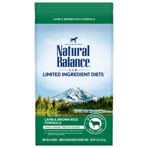 Natural Balance Pet Foods Limited Ingredient Dry Dog Food Lamb & Brown Rice, 4 lb