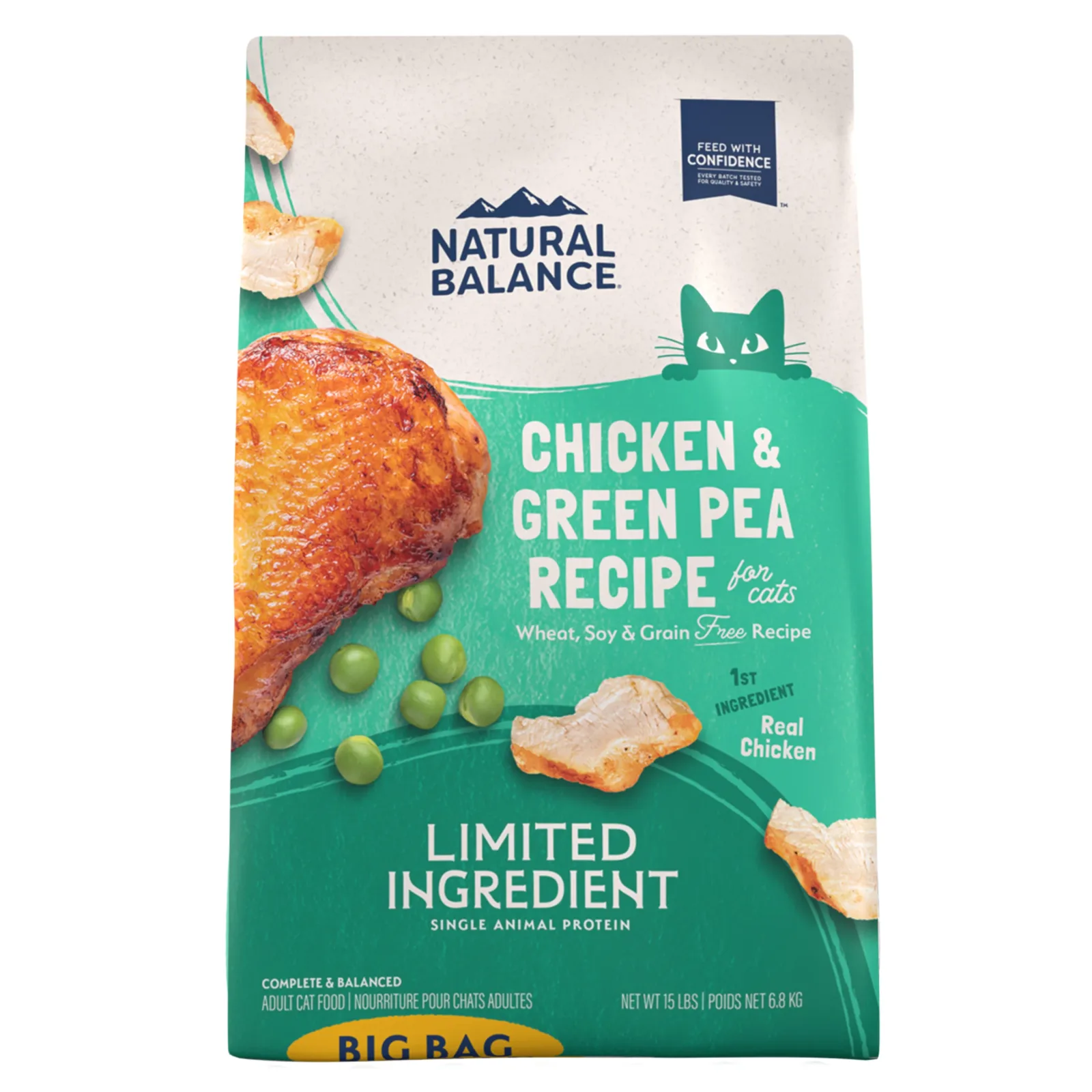 Natural Balance Pet Foods Limited Ingredient Grain Free Dry Cat Food Green Pea & Chicken 15 lb