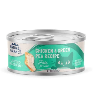 Natural Balance Pet Foods Limited Ingredient Pate Canned Cat Food Chicken & Green Pea 24ea/3 oz