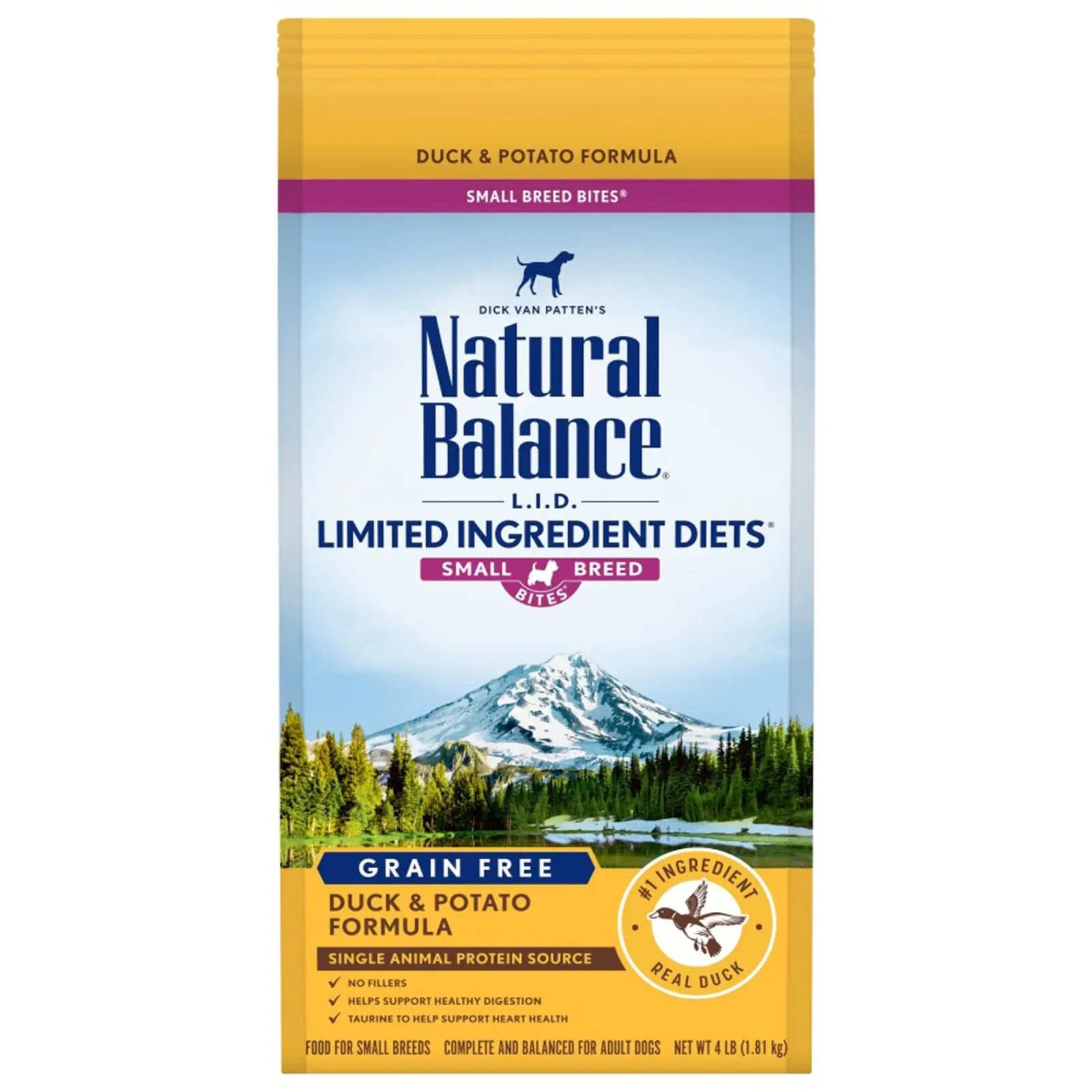 Natural Balance Pet Foods Limited Ingredient Reserve Grain-Free Small Breed Dry Dog Food Duck & Potato, 4 lb