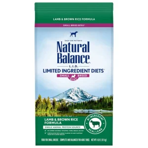 Natural Balance Pet Foods Limited Ingredient Small Breed Dry Dog Food Lamb & Brown Rice, 4 lb