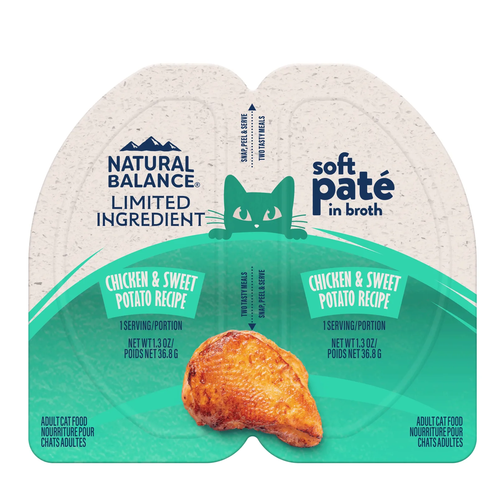 Natural Balance Pet Foods Limited Ingredient Soft Pate in Broth Wet Cat Food Chicken & Sweet Potato 10ea/2.6 oz