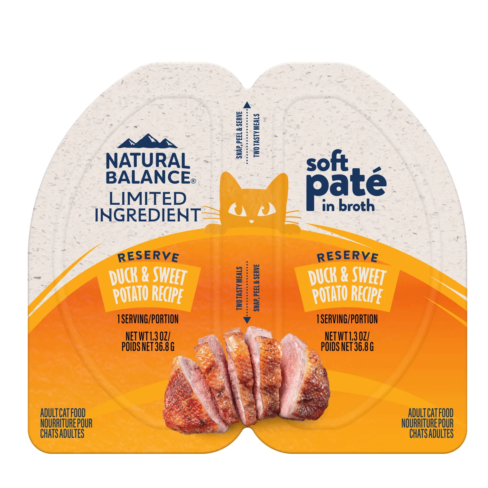 Natural Balance Pet Foods Limited Ingredient Soft Pate in Broth Wet Cat Food Duck & Sweet Potato 10ea/2.6 oz