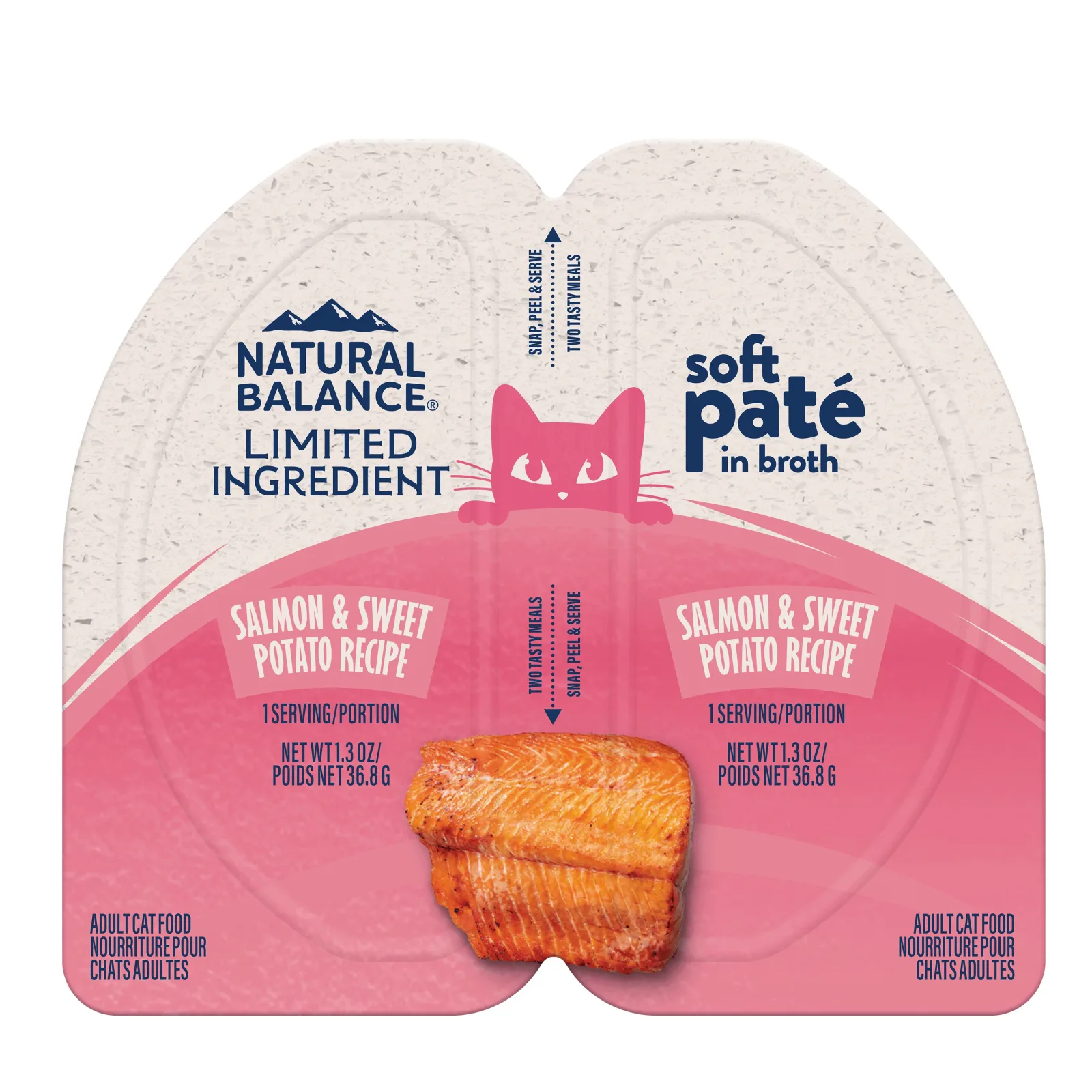 Natural Balance Pet Foods Limited Ingredient Soft Pate in Broth Wet Cat Food Salmon & Sweet Potato 10ea/2.6 oz