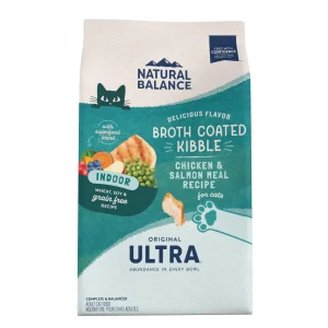 Natural Balance Pet Foods Original Ultra Broth Coated Indoor Grain Free Dry Cat Food Chicken & Salmon 6 lb