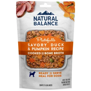 Natural Balance Pet Foods Original Ultra Platefulls Wet Dog Food Pouch Savory Duck & Pumpkin Recipe 12ea/9 oz