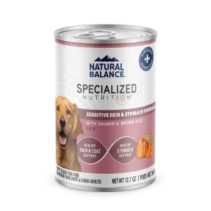 Natural Balance Pet Foods Specialized Sensitive Skin & Stomach Canned Dog Food Salmon & Brown Rice 12ea/12.7 oz