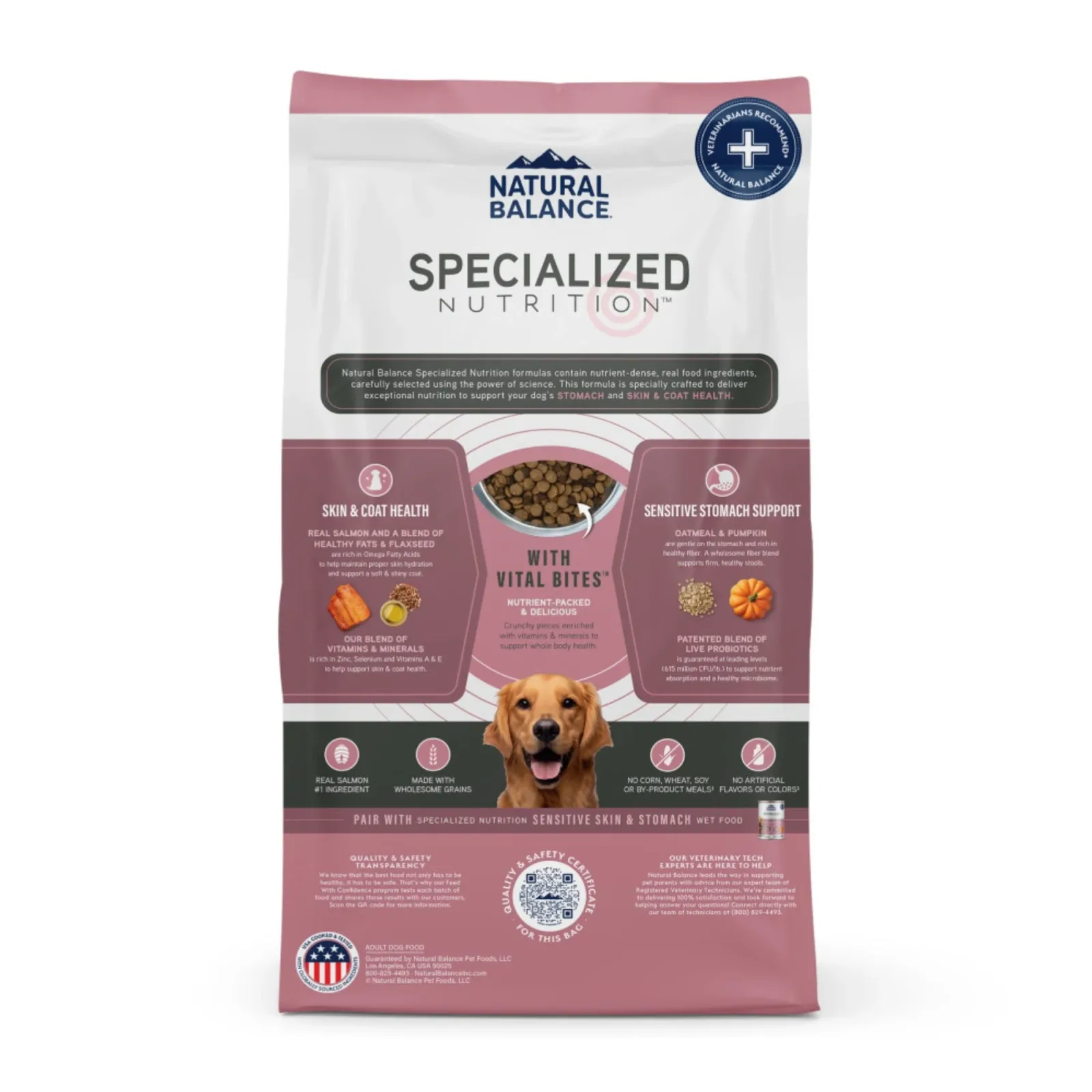 Natural Balance Pet Foods Specialized Sensitive Skin Stomach Dry Dog Food Salmon Oatmeal, 3.5 lb - Image 2