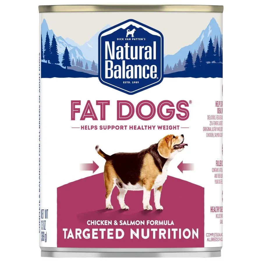 Natural Balance Pet Foods Targeted Nutrition Fat Dogs Chicken and Salmon Can Dog Food 12ea/13 oz - Image 2