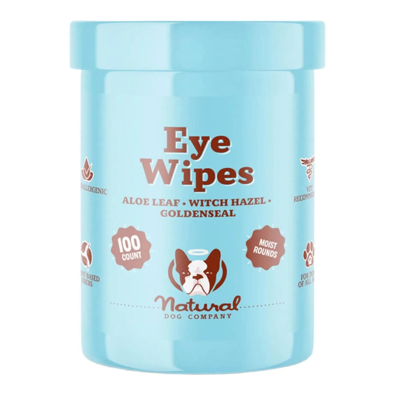 Natural Dog Company Dog Eye Wipes, 100-Count