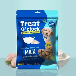 Natural Remedies Treat O'Clock Milk with Chicken Meat Treats for Dogs