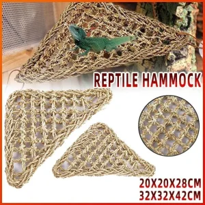 Natural Straw Reptile Hammock - Lizard Bed for Basking and Relaxation