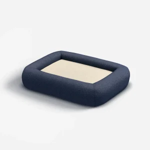 Navy Boucle Bolster Pet Bed | Pet Bed Cover + Insert | Small | Ruggable