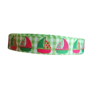 Neon Sailboats Nylon Dog Collar