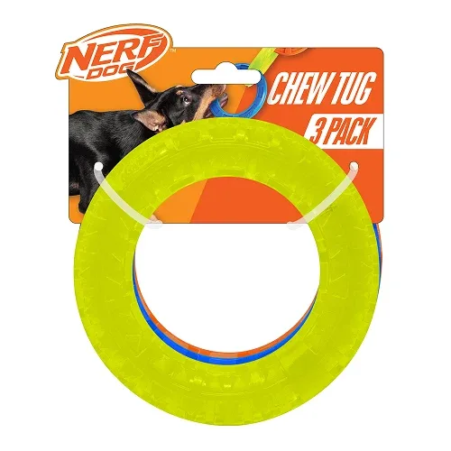 Nerf Dog EXO Translucent Spike 3 Rings Toy for Dogs (Blue/Green/Orange)