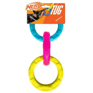 Nerf Dog Translucent Spike 3 Rings Toy for Dogs (Blue/Pink/Yellow)