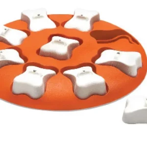 Nina Ottosson Smart Interactive Dog Toy, Orange, White, 10.63 in