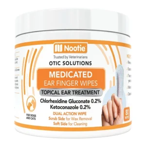 Nootie Dog Medicated Ear Finger Wipes, 80-Count