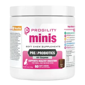 Nootie Dog Progility Digestive Support With Enzymes Mini Soft Dog Chews, 60-Count