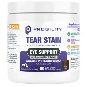 Nootie Dog Progility Tear Stain & Eye Support Dog Chew, 80-Count
