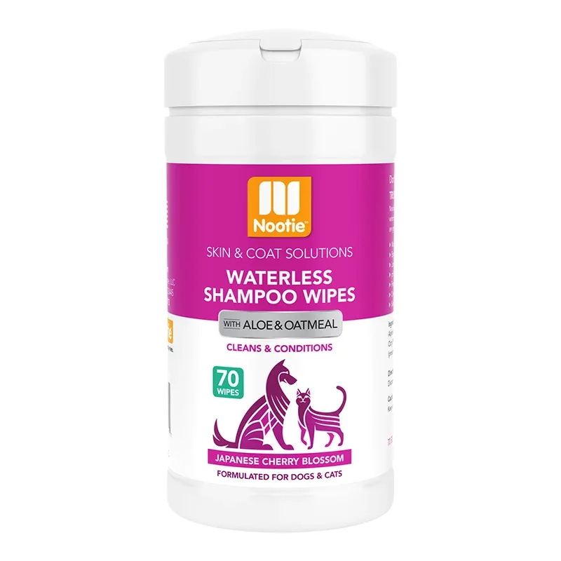 Nootie Waterless Grooming Wipes Japanese Cherry Blossom, 70-Count