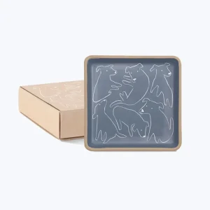 NOSEY DOG STONEWARE TRAY
